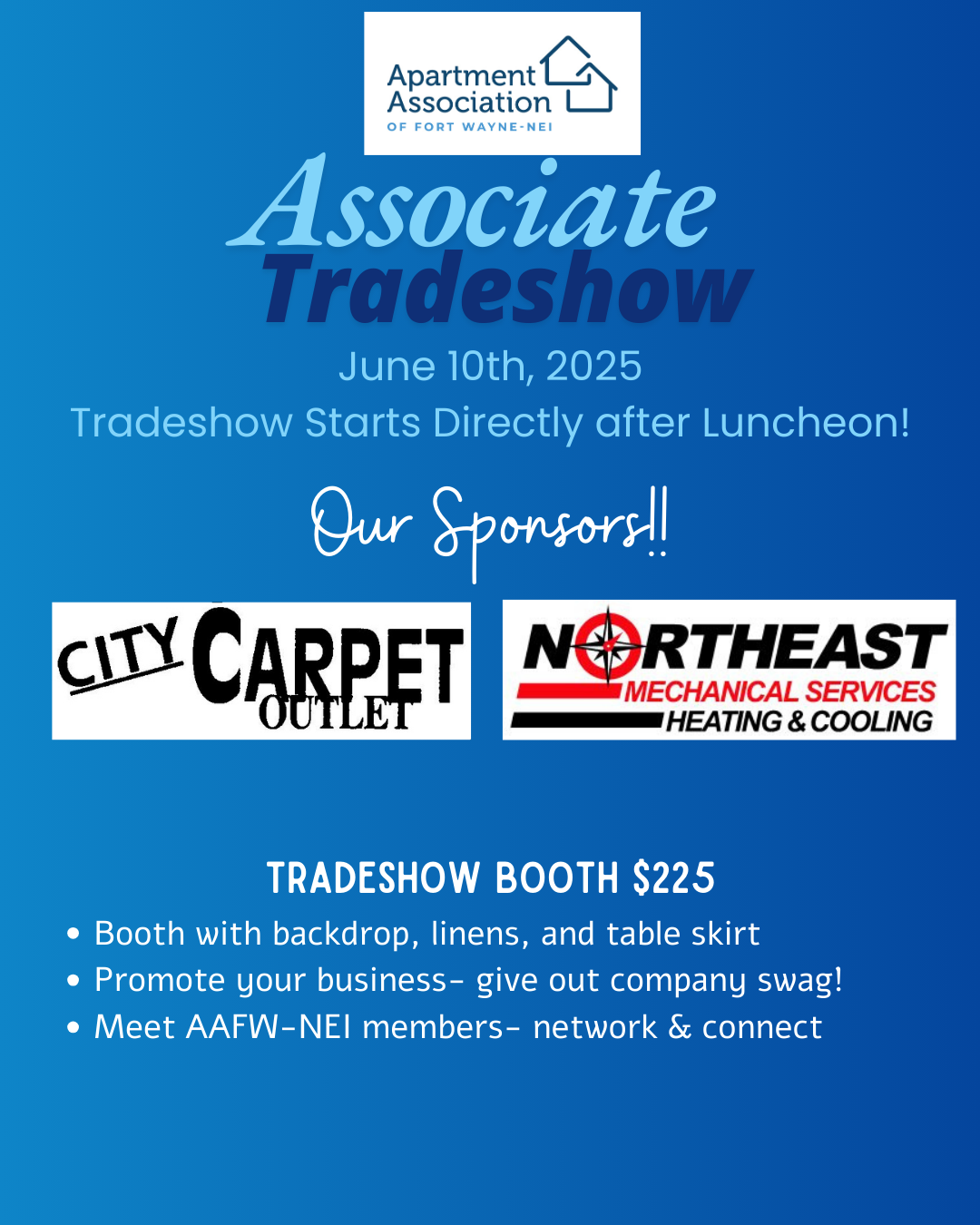 2025 Associate Tradeshow Sponsored by City Carpet Oulet & Northeast Mechanical Services
