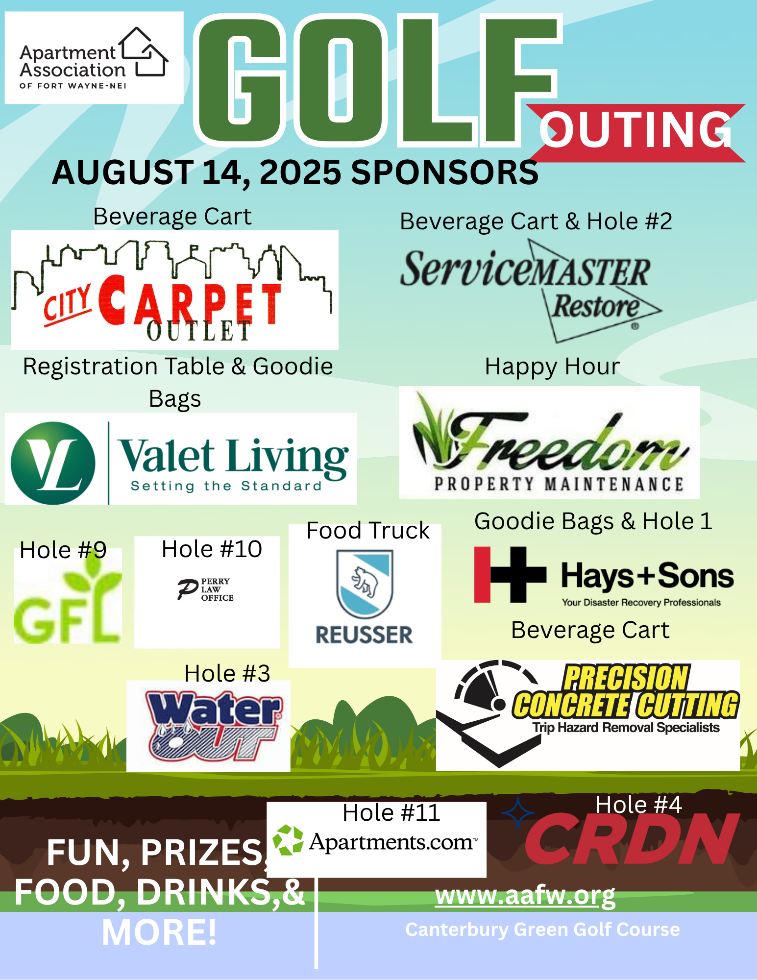 August 14th, 2025 Annual Apartment Association of Fort Wayne-NEI Golf Outing