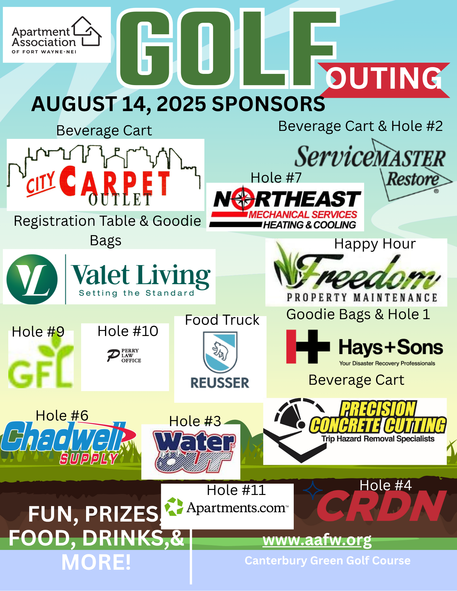August 14th, 2025 Annual Apartment Association of Fort Wayne-NEI Golf Outing
