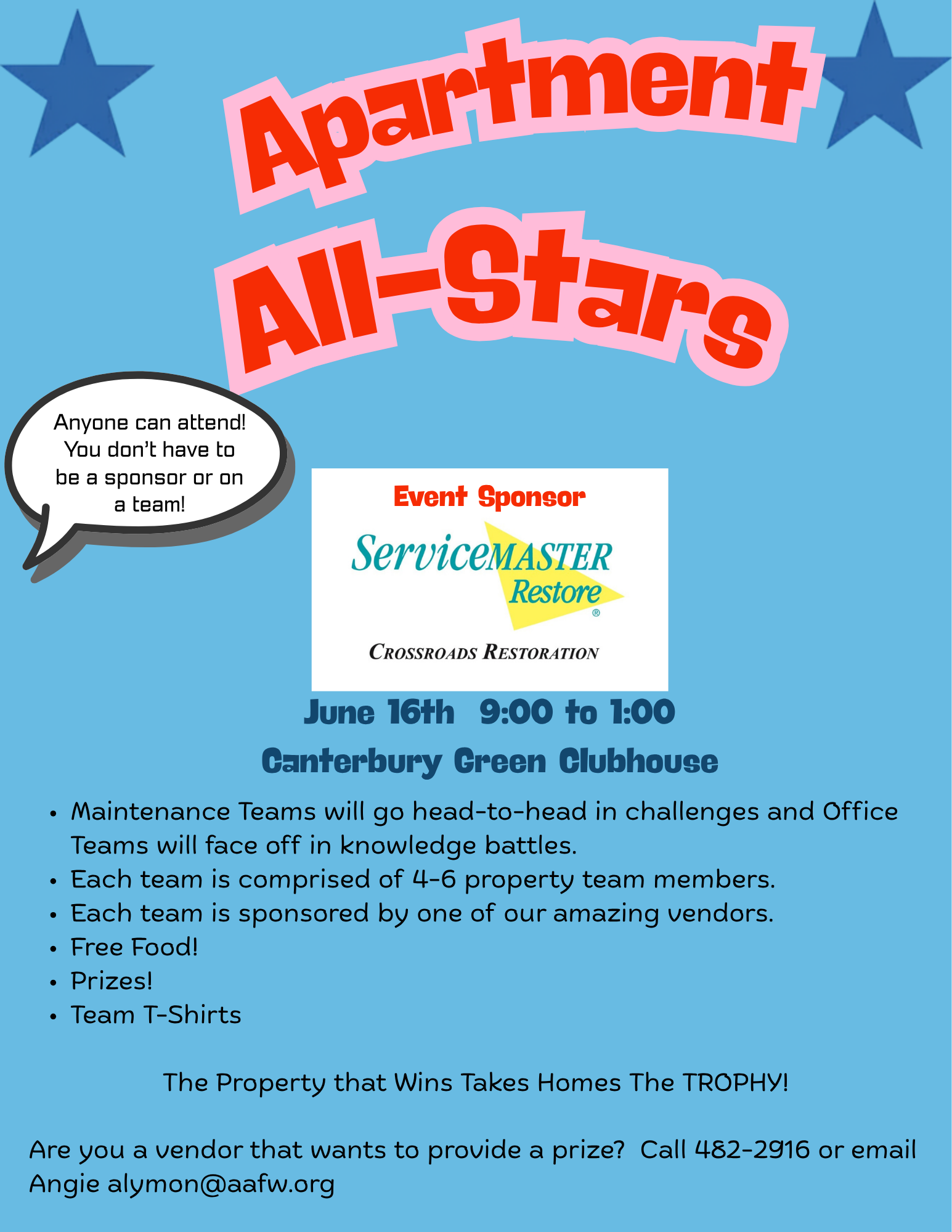 Apartment All-Stars Competition Sponsored by ServiceMaster by Restore